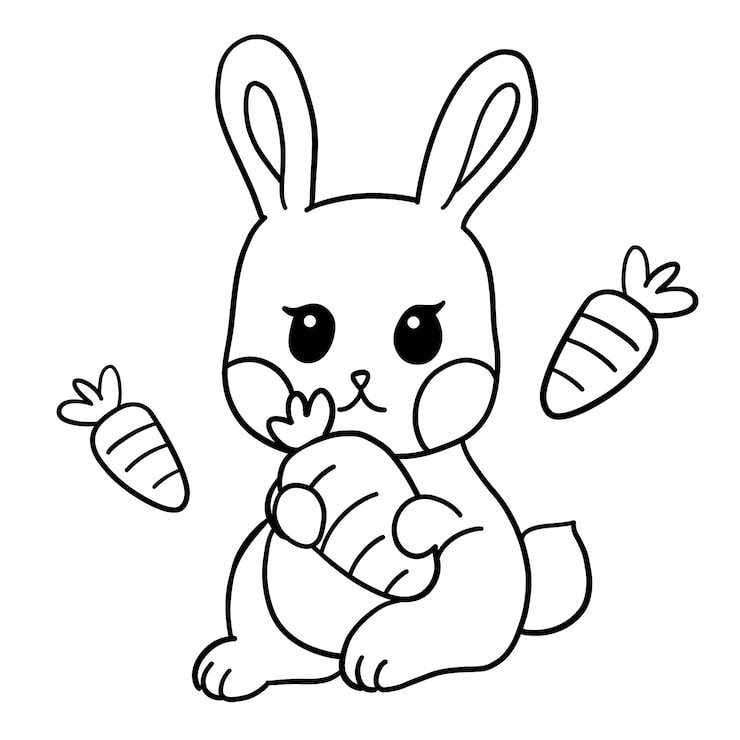 Hand Drawn Flat Design Bunny Outline 23 2149254116  1